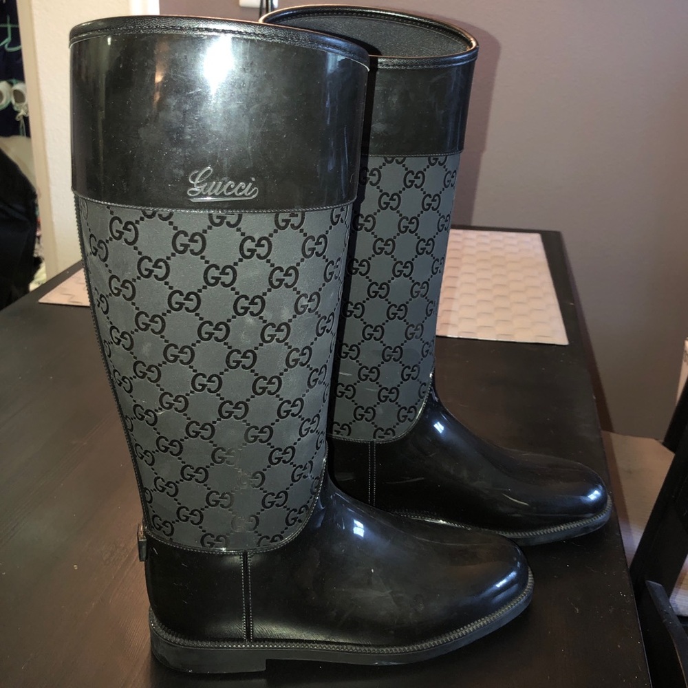 Gucci Rain Boots Black/Black Size 36 US 6